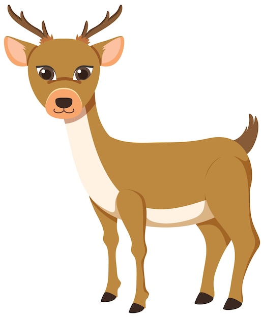 Cute deer in flat cartoon style