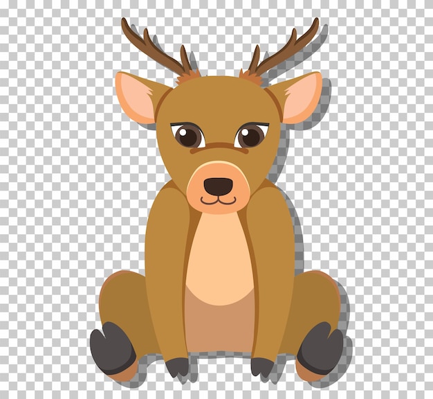 Free vector cute deer in flat cartoon style