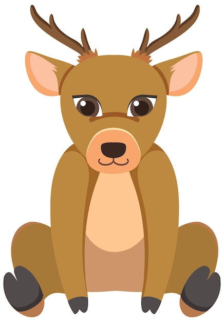 Free vector cute deer in flat style