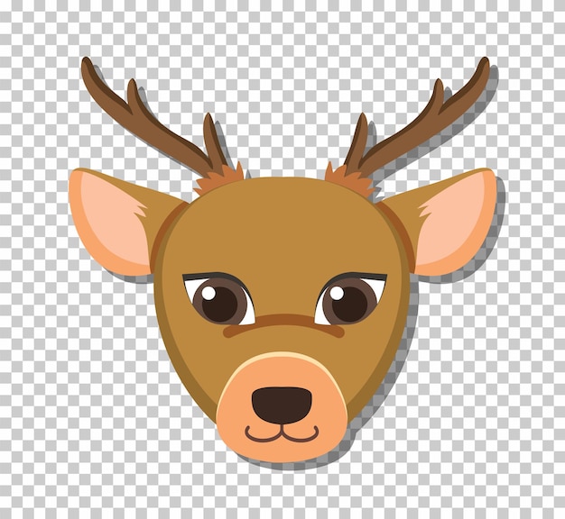 Free vector cute deer head in flat cartoon style