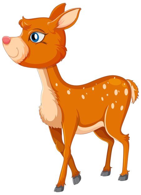 A cute deer on white background