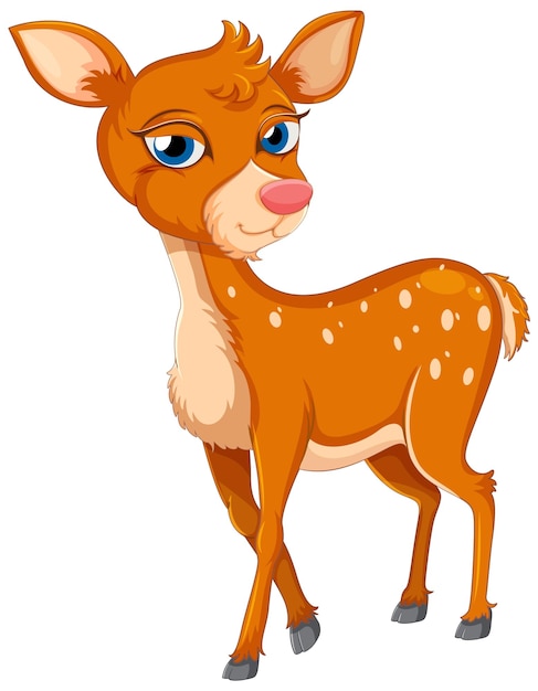 Free vector a cute deer on white background