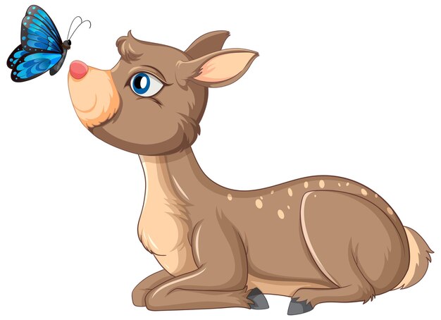 A cute deer on white background