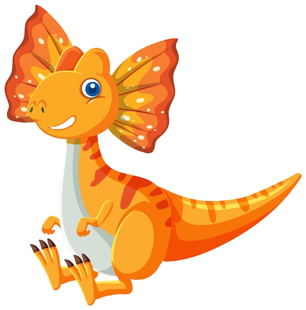 Free vector cute dilophosaurus dinosaur cartoon