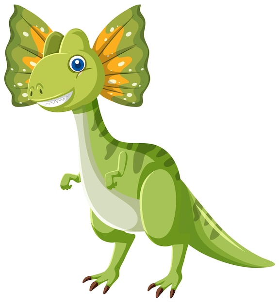 Free vector cute dilophosaurus dinosaur cartoon