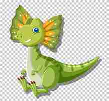 Free vector cute dilophosaurus dinosaur isolated