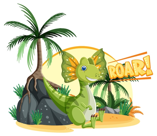 Free vector cute dinosaur cartoon character