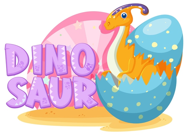 Симпатичный динозавр в треснутом яйце