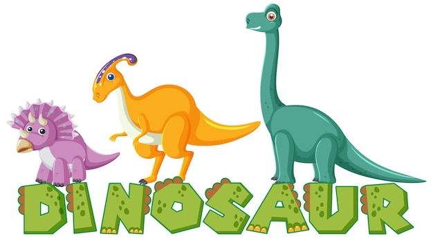 Симпатичный логотип шрифта динозавра