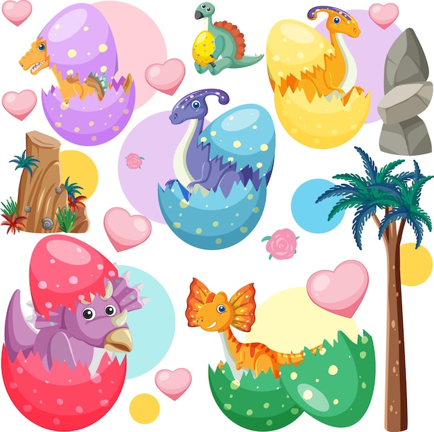 Free vector cute dinosaur seamless pattern