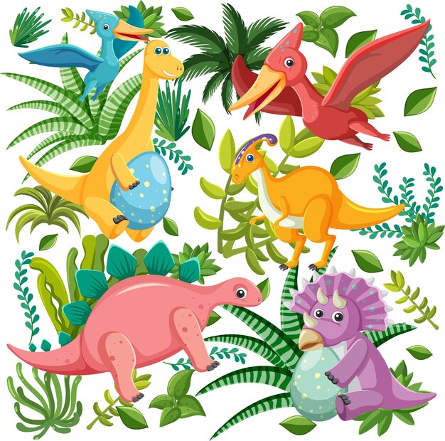 Cute dinosaur seamless pattern