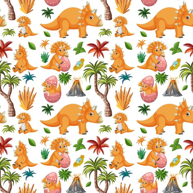 Cute dinosaur seamless pattern