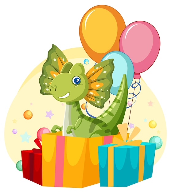 Cute dinosaur themed party cartoon