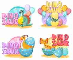 Free vector cute dinosaur themed party
