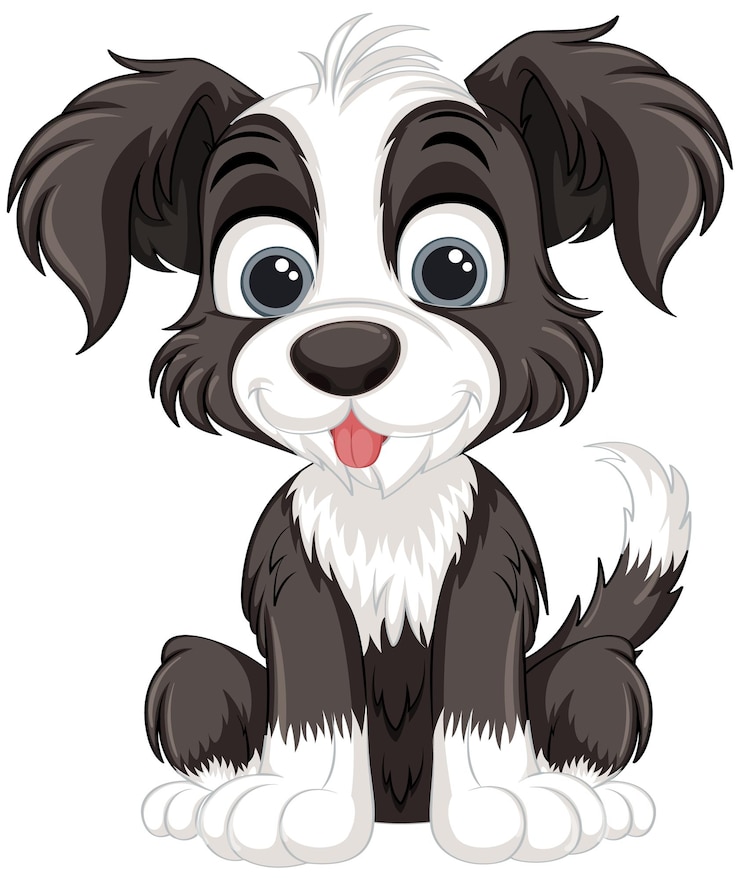 Free Vector cute dog cartoon character sitting