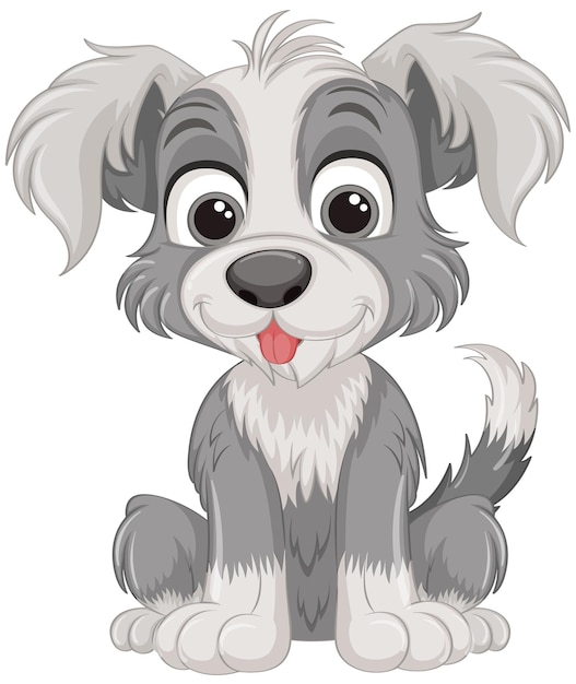 Free vector cute dog cartoon character sitting