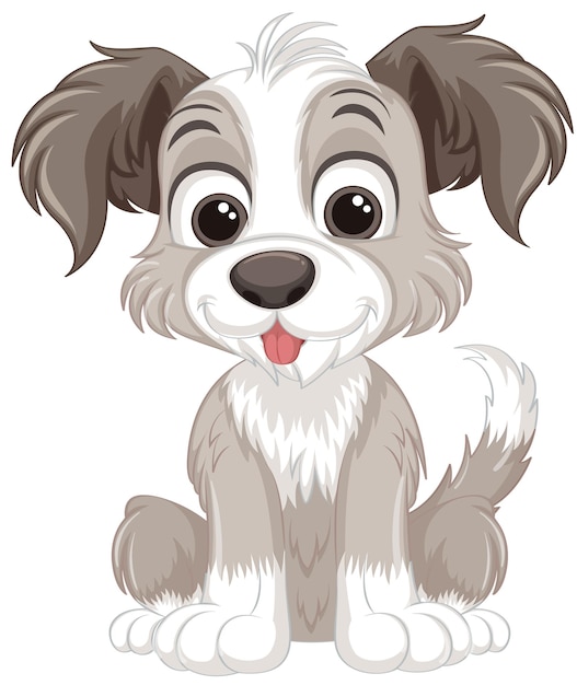 Free vector cute dog cartoon character sitting