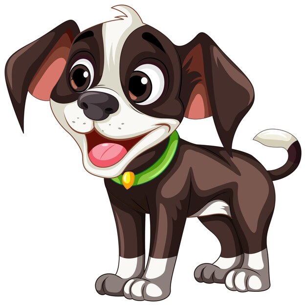 Vettore gratuito simpatico personaggio dei cartoni animati del cane seduto