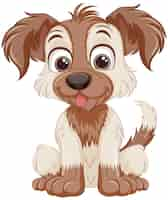 Free vector cute dog cartoon character sitting