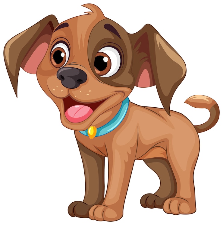 Free Vector cute dog cartoon character standing