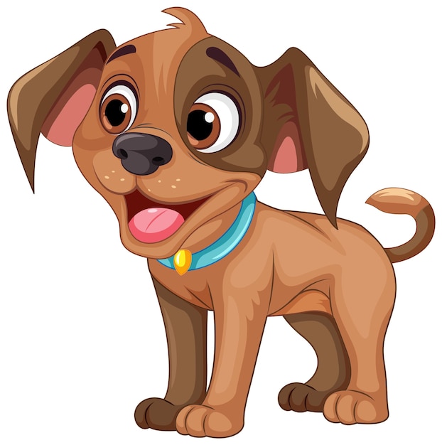 Cute dog cartoon character standing