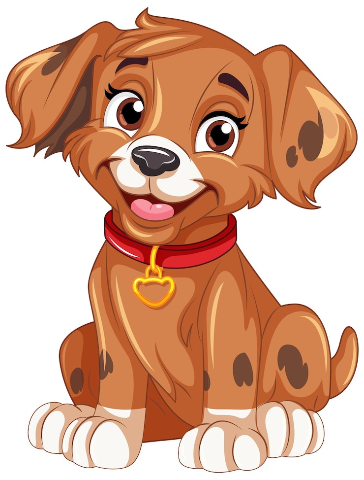 Free Vector cute dog cartoon character