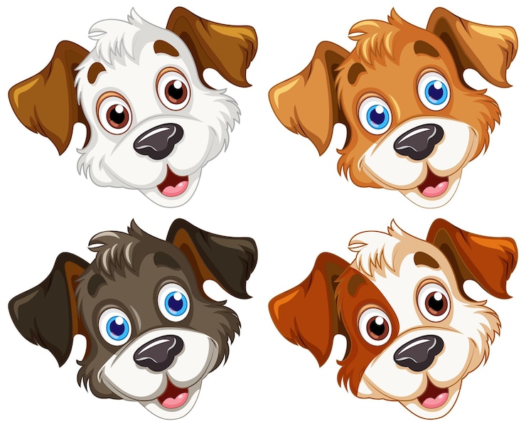 Free Vector cute dog cartoon character