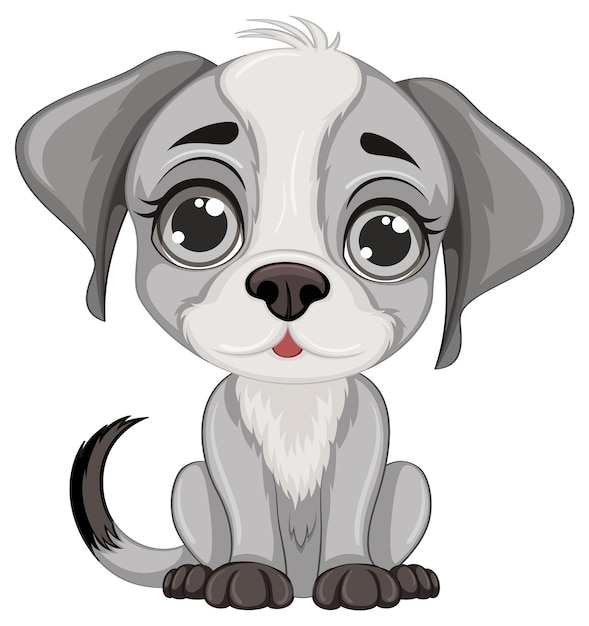 Cute dog cartoon isolated sitting