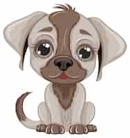 Free vector cute dog cartoon isolated sitting