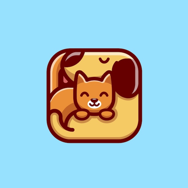 Cute Dog And Cat Sleeping Together Cartoon Vector Icon Illustration. Animal Nature Icon Concept Isol