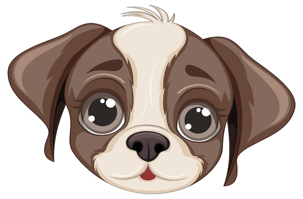 Cute dog face cartoon isolated