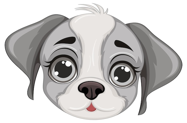 Free vector cute dog face cartoon isolated
