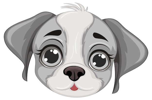 Cute dog face cartoon isolated