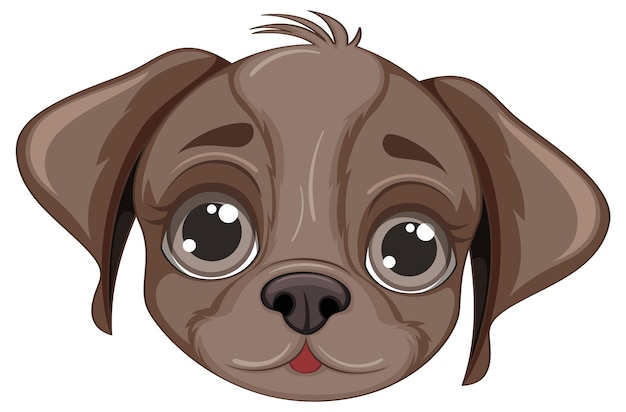 Free vector cute dog face cartoon isolated