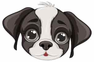 Free vector cute dog face cartoon isolated