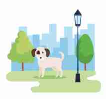 Free vector cute dog in park