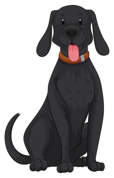 Free vector cute dog with black fur