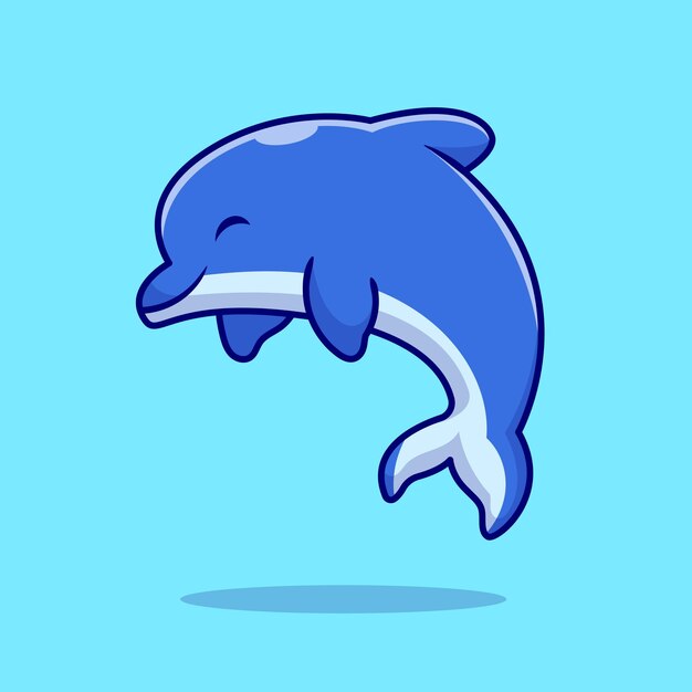 Cute Dolphin Cartoon Illustration