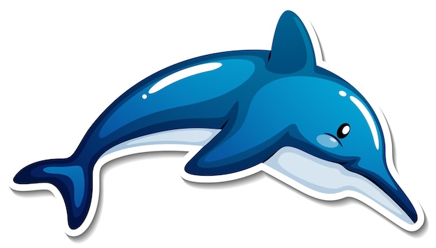 Cute dolphin cartoon sticker