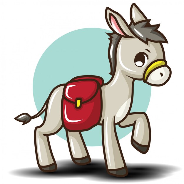 かわいい漫画の競馬のキャラクター スポーツキャラクターの漫画 プレミアムベクター
