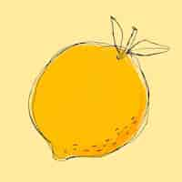 Free vector cute doodle art lemon  fruit