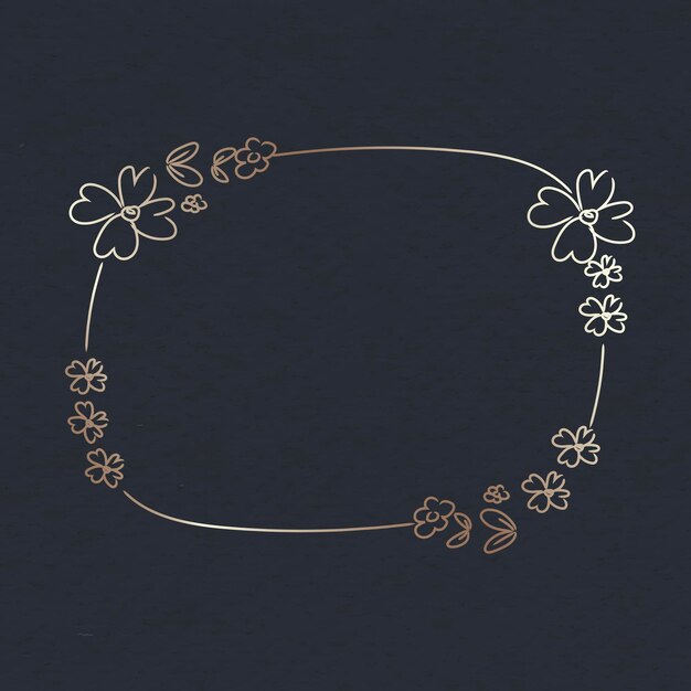 Free vector cute doodle floral wreath vector