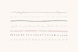 Vettore gratuito simpatico set di bordi della linea di doodle