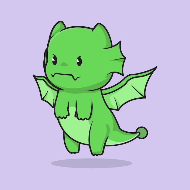 かわいいドラゴンの漫画のキャラクターデザイン プレミアムベクター