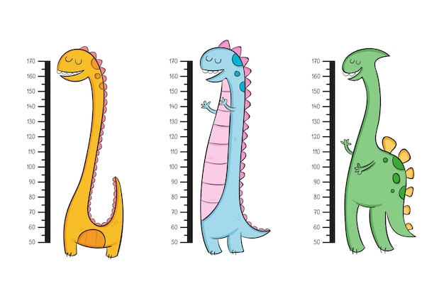 Cute drawn height meters illustrated