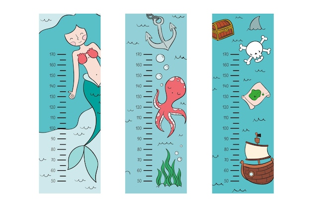 Cute drawn height meters illustrated