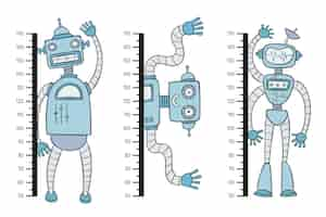 Free vector cute drawn height meters set illustrated