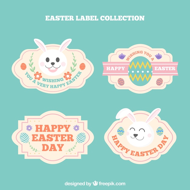 Free vector cute easter label set