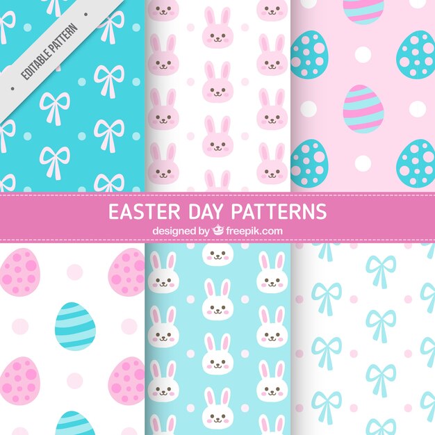 Cute easter patterns in pastel colors