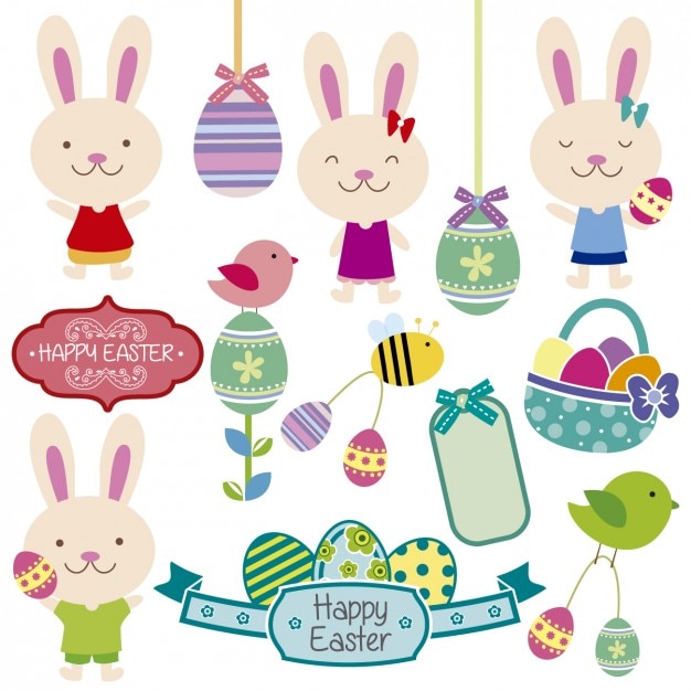 Cute easter rabbits